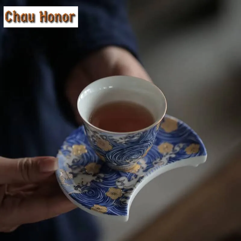 Exquisitel Enameled Color Kung Fu Tea Set Tea Cup Handmade Household Tea Making Ceramic Tea Bowl Master Cup Customized Drinkware