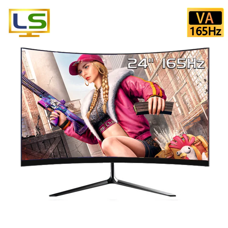 Monitor Da 24 Pollici 144Hz/165Hz Gamer 1920*1080P Hd Gaming Monitor Pc Lcd Monitor Schermo Curvo Per Display Desktop Compatibile Hdmi