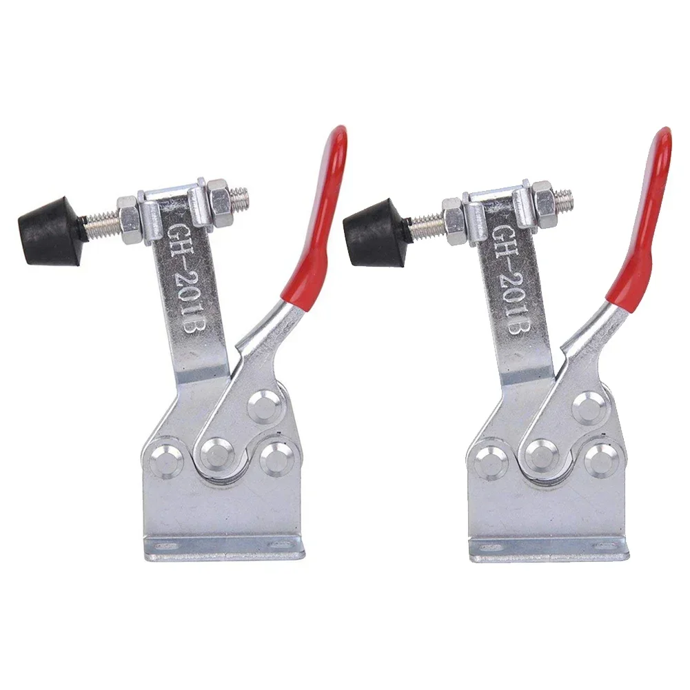 2pcs Metal Toggle Clamp Quick Toggle Release Horizontal Clamps Tool GH-201B Workshop Quick Clamps Tools Galvanized Iron Locking