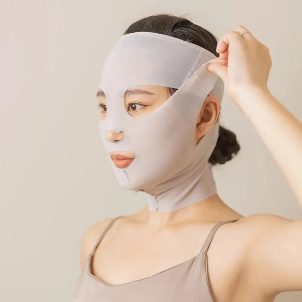 풀페이스 리프트 재사용 가능 3D 페이스 리프트 마스크 조절 가능 통기성 이중턱 리듀서 V쉐이퍼 슬리밍 밴드 수면 마스크