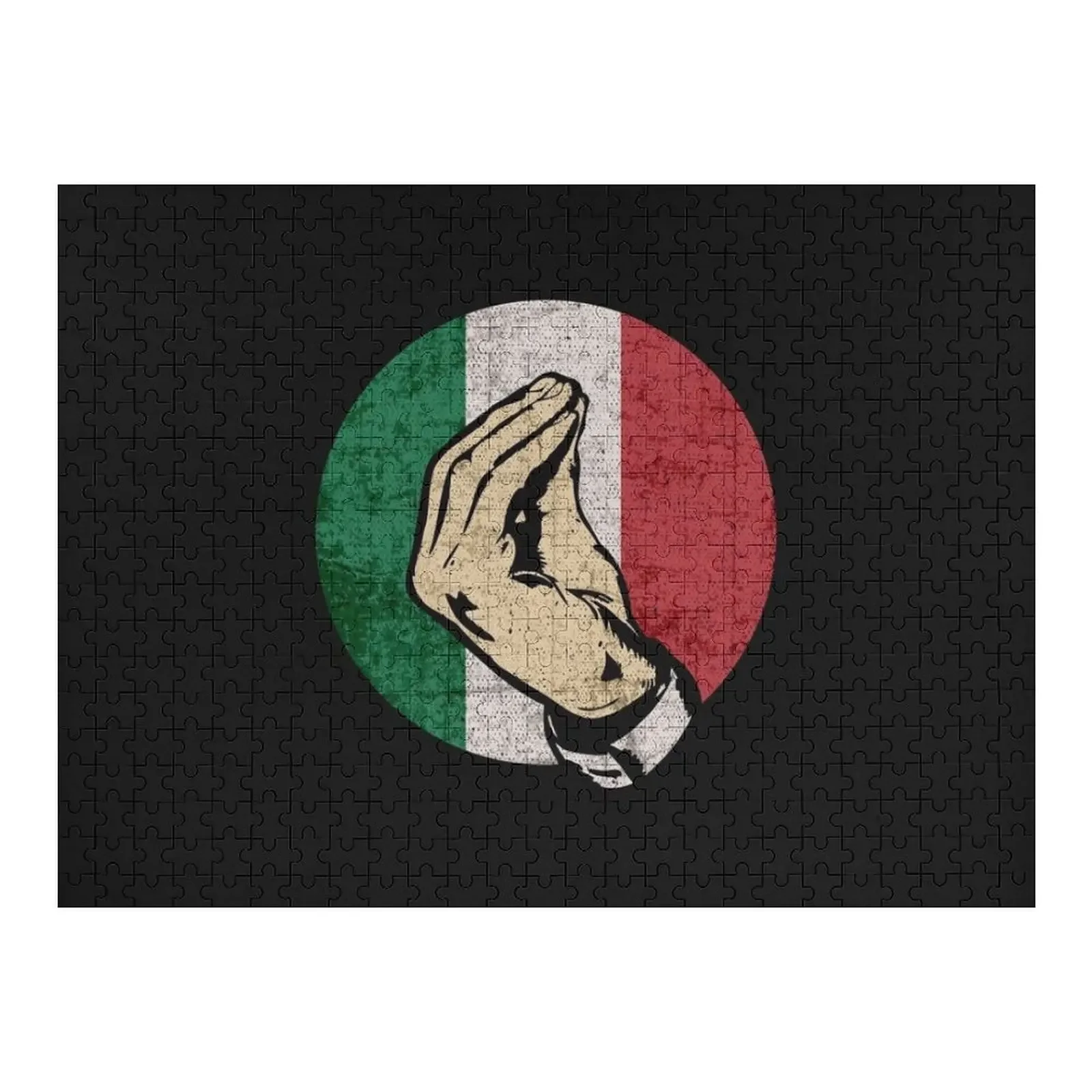 Italian Hand Gesture Sing Language Funny Italy Flag Vintage Jigsaw Puzzle Anime Puzzle our flag means death love night jigsaw puzzle picture anime wooden boxes puzzle