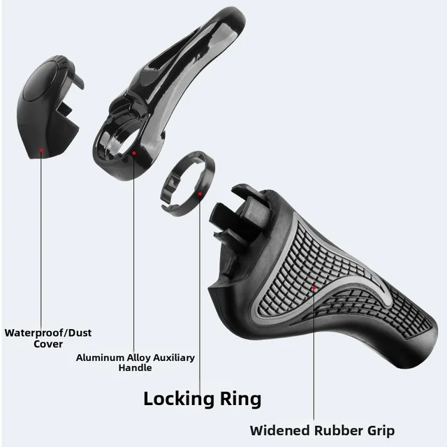 Universal Rubber Silicone Bicycle Handlebar Grips for Mountain Bikes, Ox Horn Style Bicycle Handlebar Grip Accessories