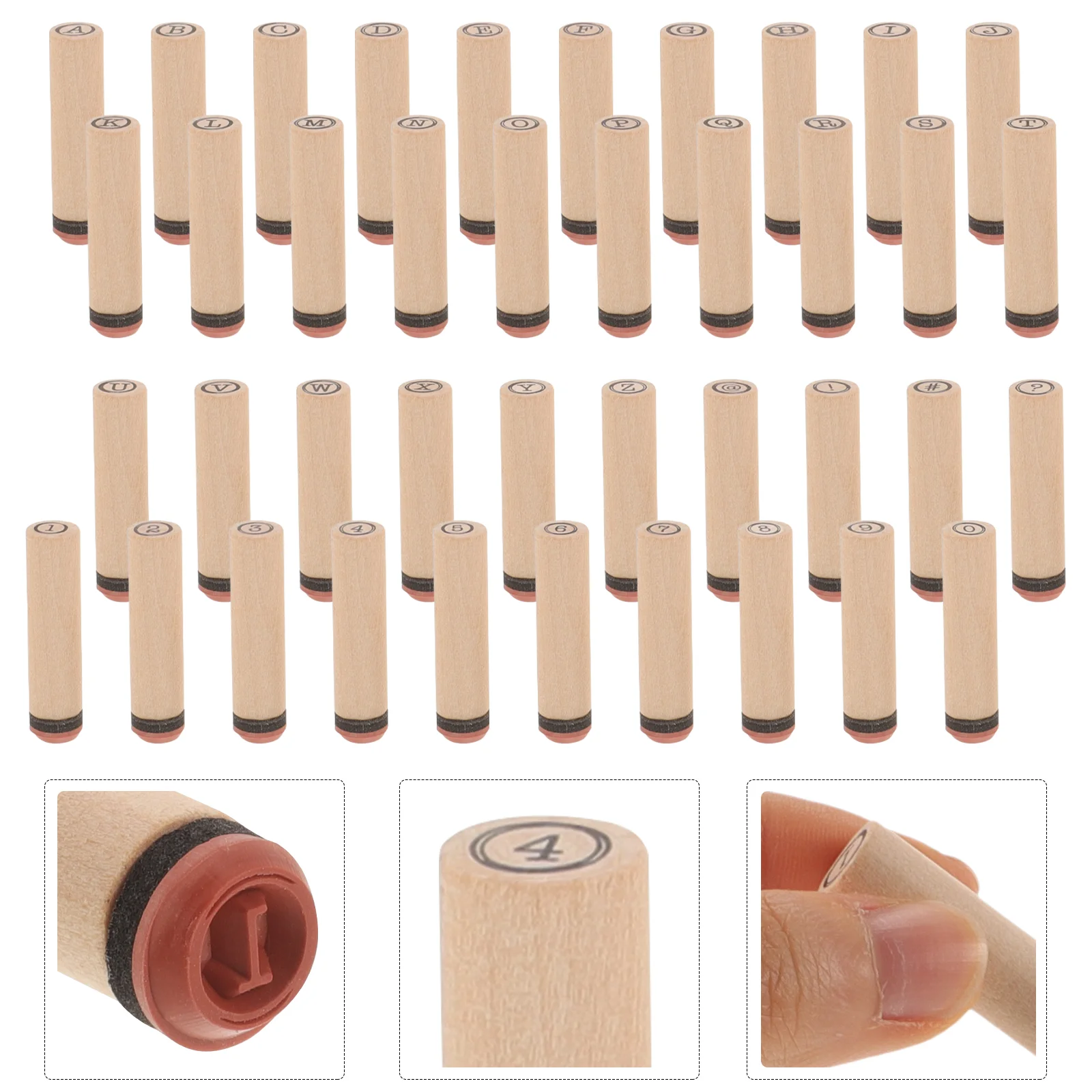 문자 실린더 도장 우표, 영어 나무 알파벳 스크랩북, DIY 용품