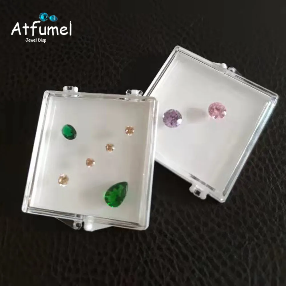 Top Glass Gemstone Display Storage Box Coin Jar Jewelry Pendant Bead Holder