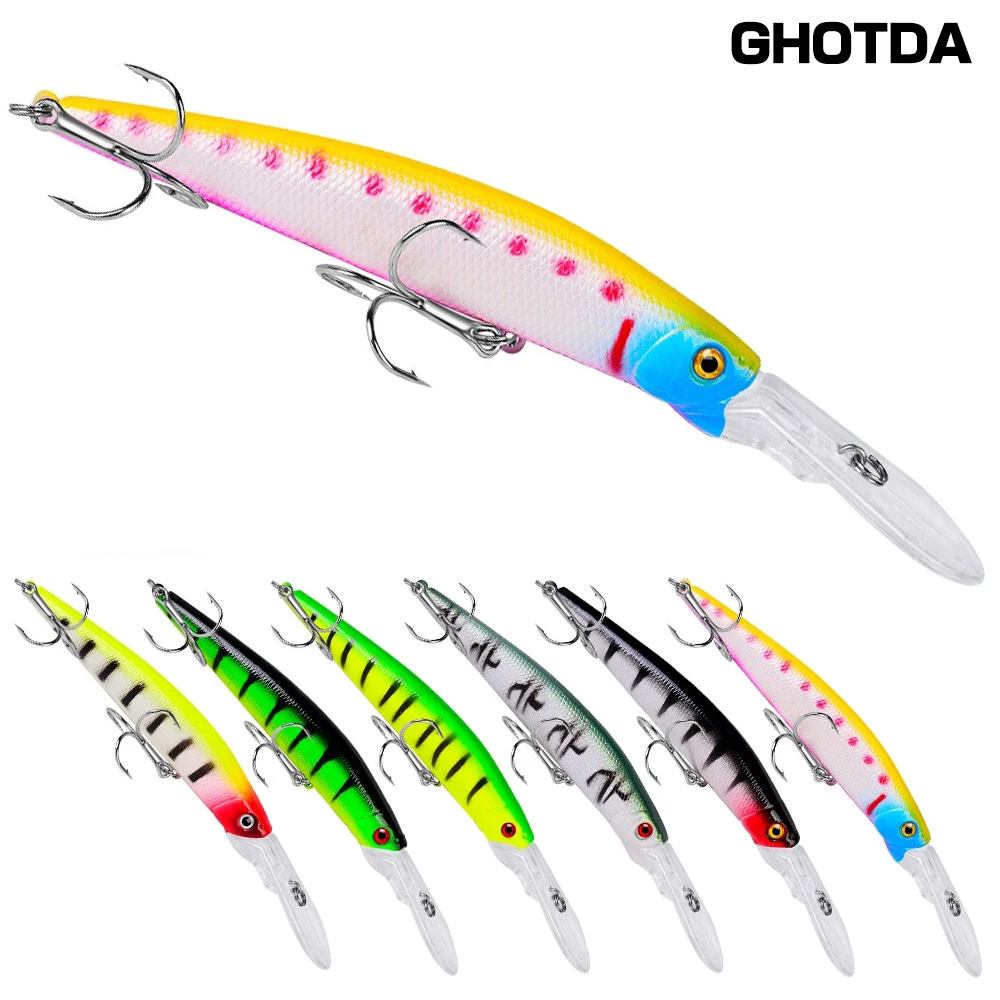 

GHOTDA 6Pcs Wobblers Fishing Lures Minnow Hard Bait Swimbait 15.53g 14.5cm Artificial Bait Fishing Carp Perch Fishing Goods