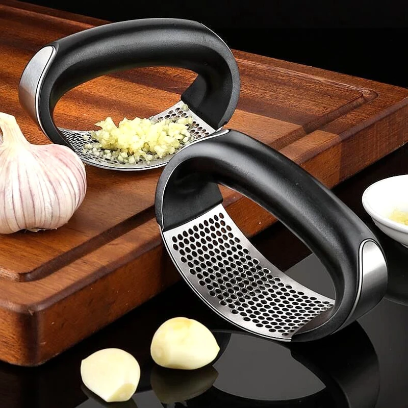 Prensa Trituradora De Ajo Manual, Ergonómica En Acero Inoxidable Y  Plástico, Utensilio De Cocina, Restaurante y Más.