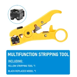 Versatile Electric Wire Stripping and Cutting Tool (Yellow with Model)