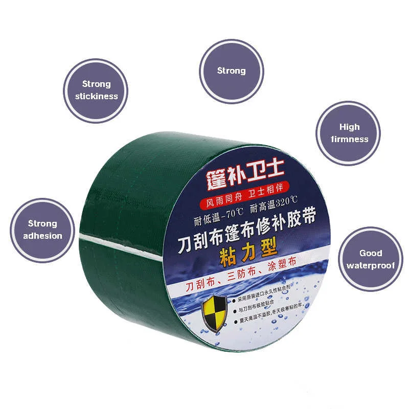 S4cb2befb696a49b6ac64bd27eef85d9ey Waterproof PE/PVC Tarpaulin Repair Tape Rainproof Cloth Adhesive Tape Outdoor Awning Tape Gummed Tape Film Parts Mallzona