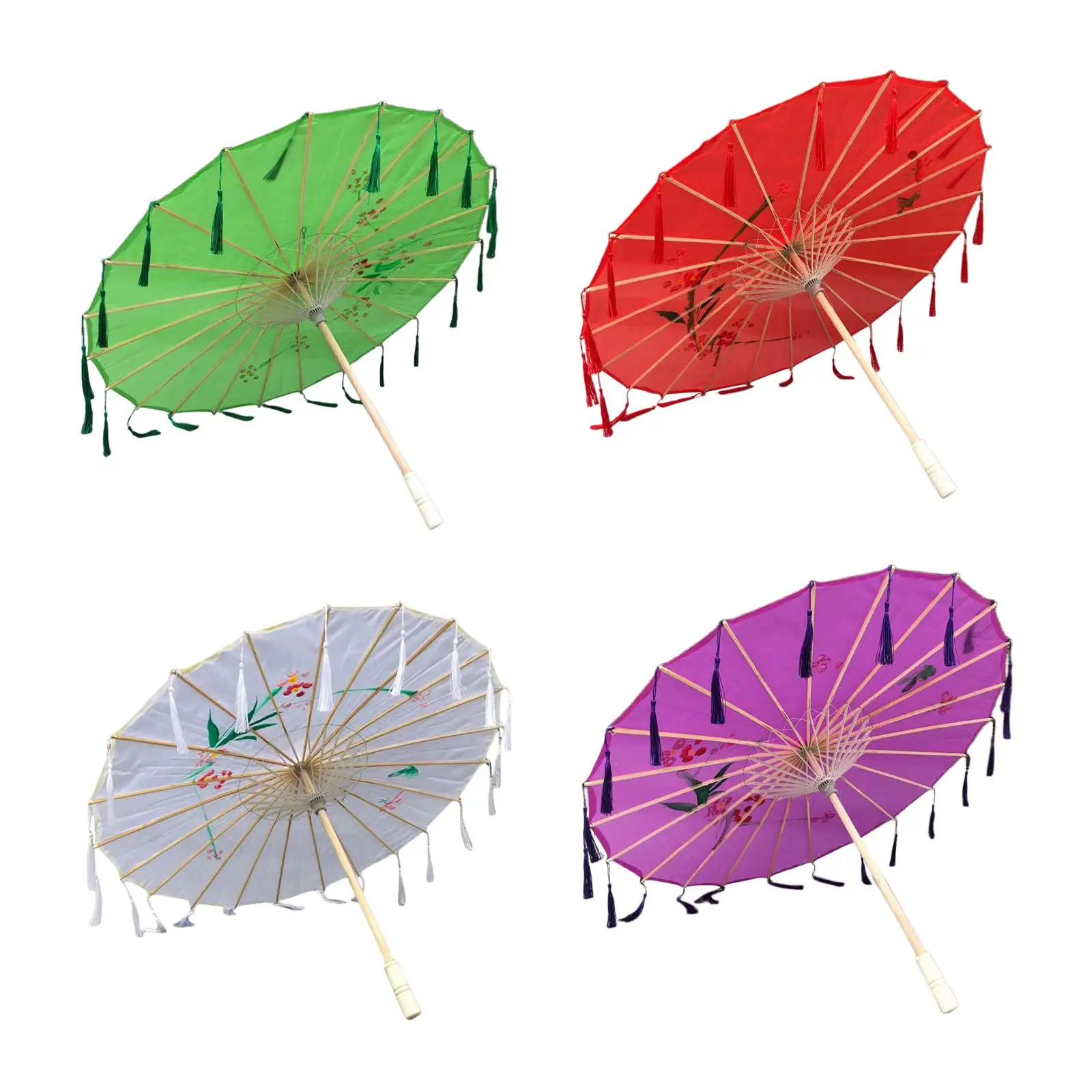 Retro Traditional Parasol Handmade Chinese Art Folding Oiled
