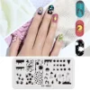 Flower Leaves Nail Stamping Plates Leaf Floral Butterfly Line Printing Stencil Nail Stamp Templates Nail Art Tools 3