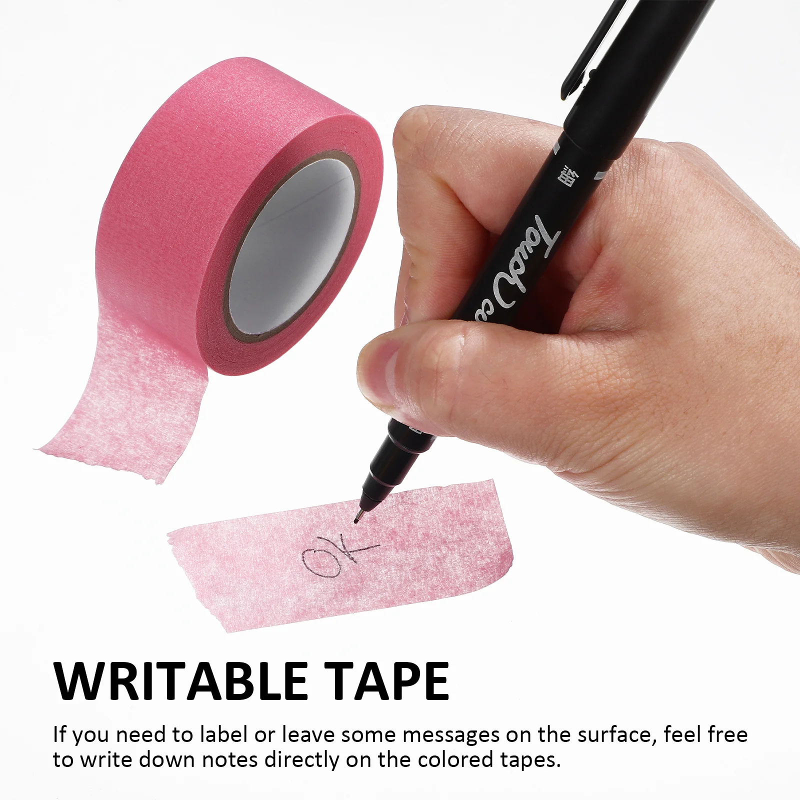 8 롤 레인보우 컬러 테이프 팩 파일 라벨링을 위한 다용도 장식 테이프 자동차 ..