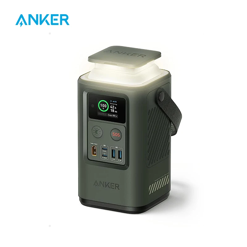 תחנת כוח Anker Power Bank 60,000mAh, מחולל חיצוני נייד 87W עם תצוגה דיגיטלית חכמה, תאורה אוטומטית מתקפלת