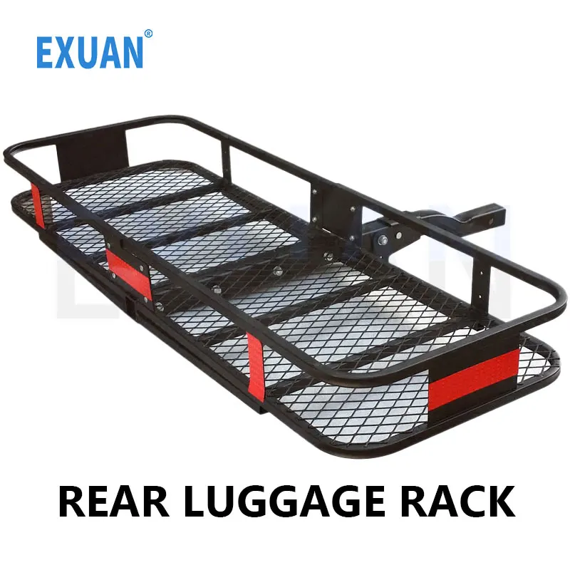 Car Trailer Luggage Rack Off Road Vehicle Black Carrying Basket Folding Shelf Rear Hanging Portable Square Mouth Trailer Frame