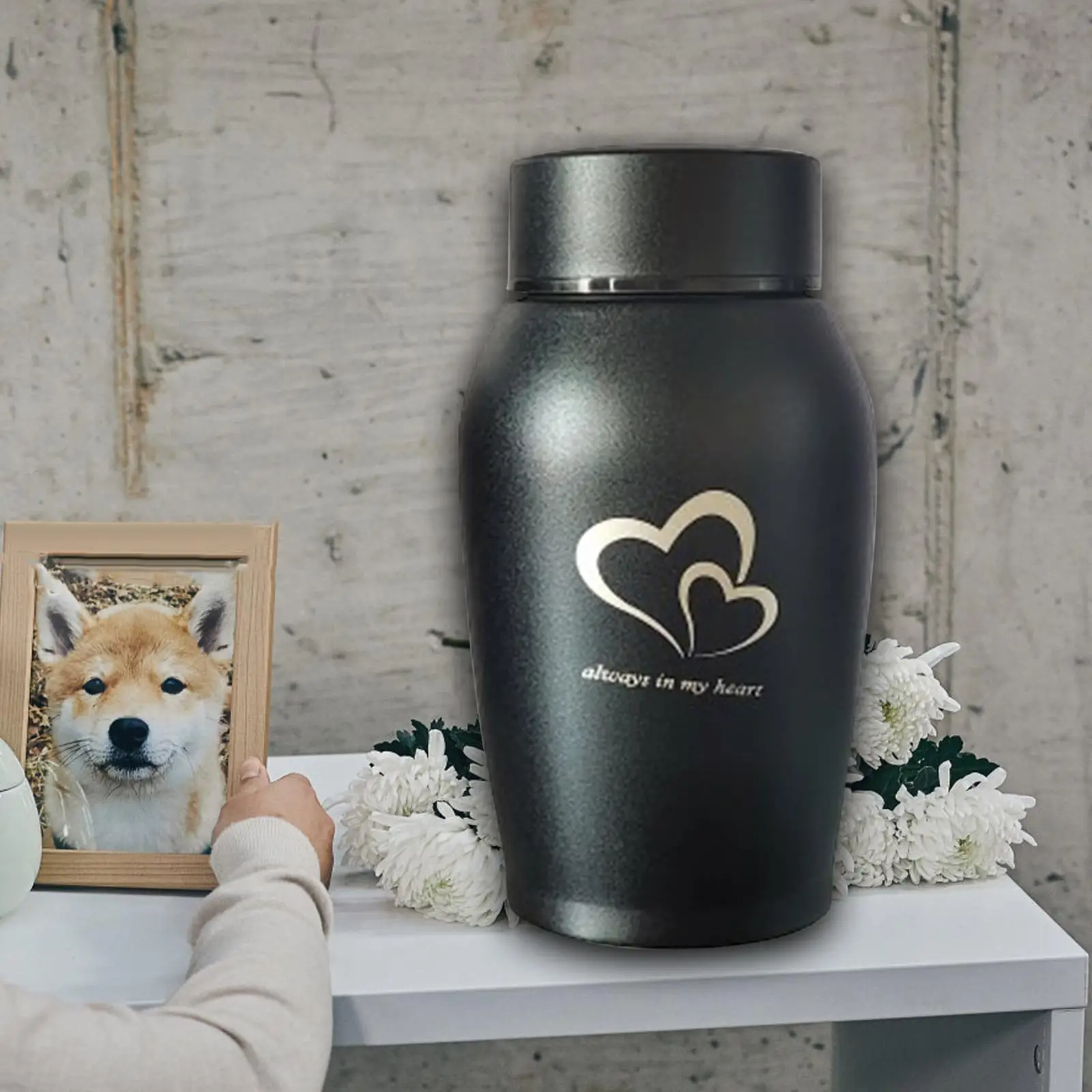 Pet Urns Burial Urn Box Funeral Remembrance Always in My Heart Souvenir Memorable Pet Cremation Urn Portable Keepsake Urn