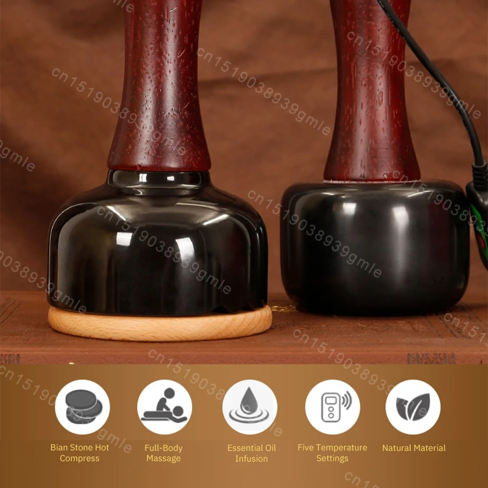 Bianstone Massager Spa Therapy Body Slimming Relaxation Massage Skin Scraping Moxibustion Guasha Dredging Meridian Massager