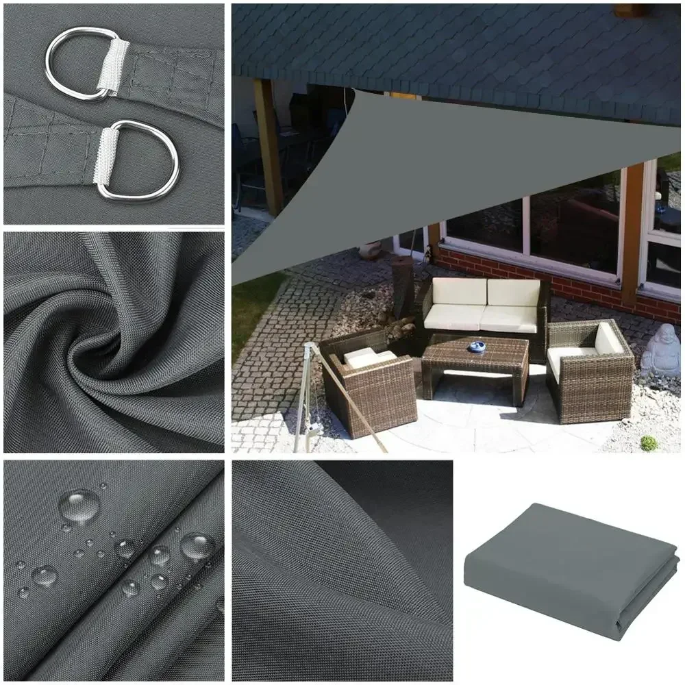 Triangle Sun Shade Sails Big Waterproof Sun Shelter Garden Tent Outdoor Canopy Sunshade Protection Patio Pool Awning Shade Cloth sun shade sail,waterproof tarpaulin,tarpaulin rain cover,camping canopy