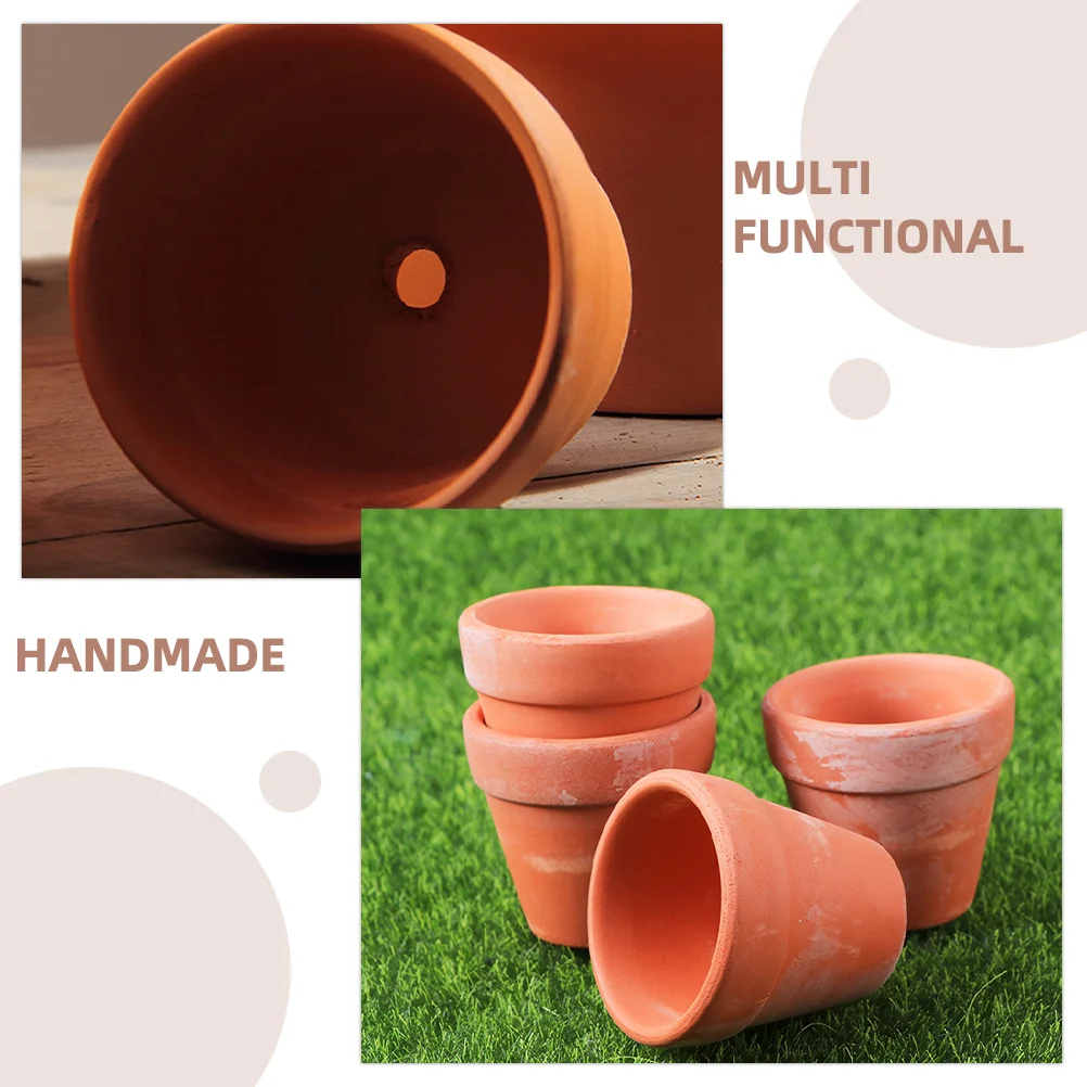 20 Pcs Terracotta Flower Pot Small Cactus Bulk Clay Basin Plant Mini for Plants Healthy Growth Decor Ceramic 3