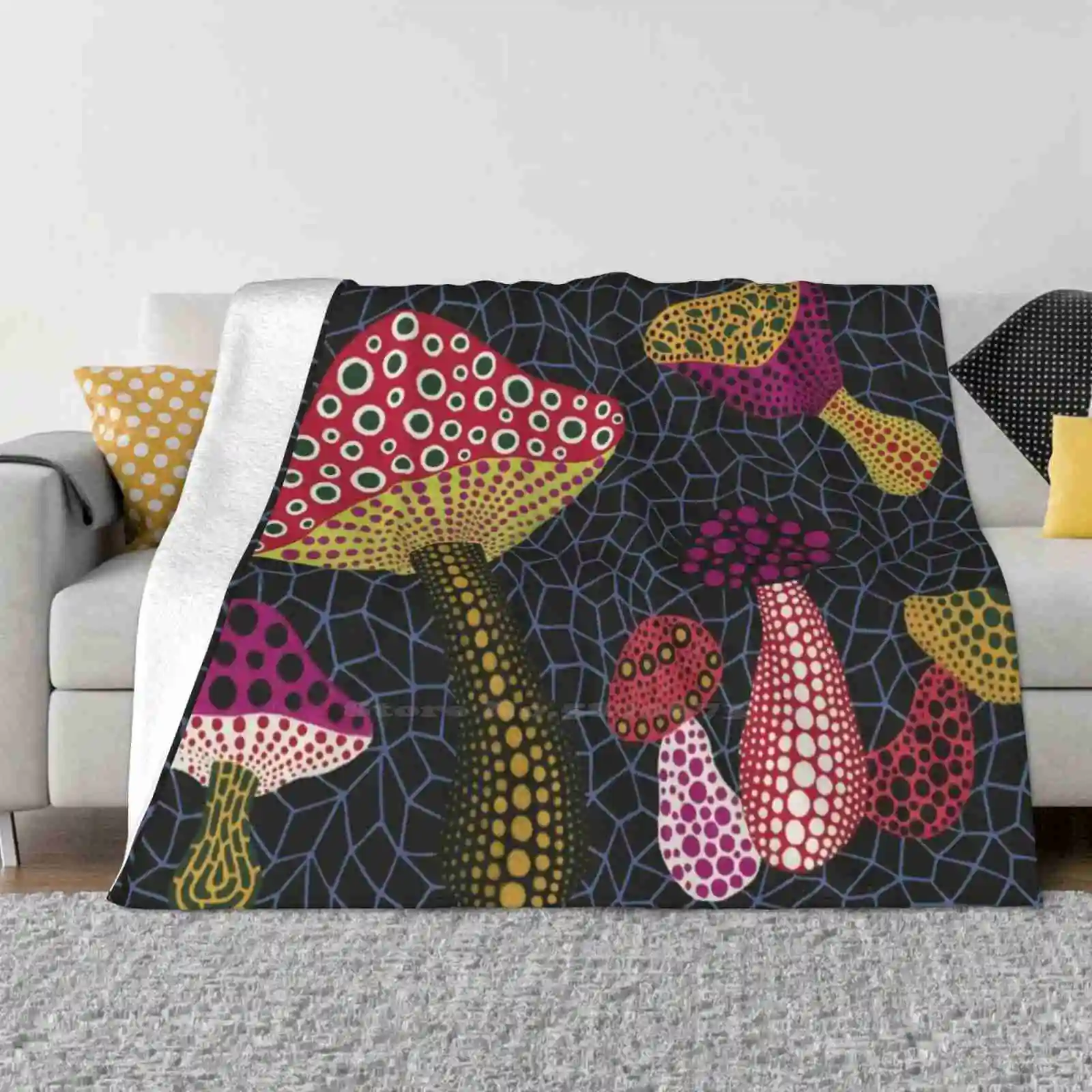 Yayoi Kusama Art Trend Style Funny Fashion Soft Throw Coperta Yayoi Kusama Kusama Yayoi