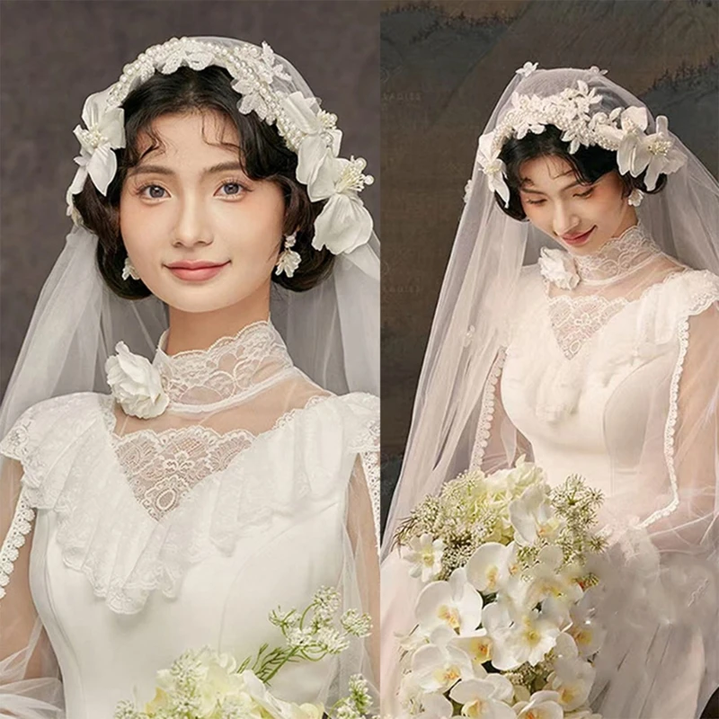 

Модная свадебная вуаль с украшениями и повязками на голову придаст вам очарования