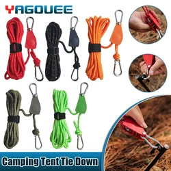 Camping Tent Tie Down Rope Tightener Adjustable Rope Fastener Buckle Pulley Tensioner Ratchet Hangers Tightening Straps Tool