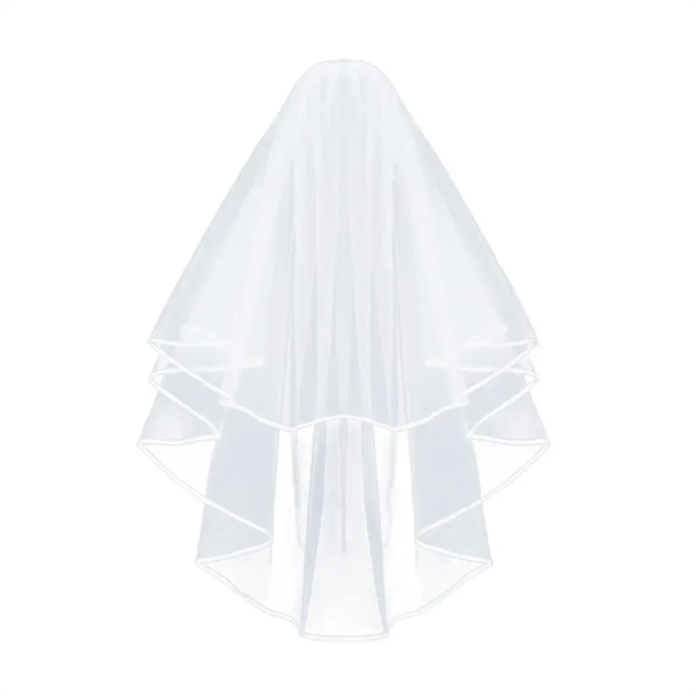 Bridal Veil Wedding Vails Women's Simple Short White Ivory Tulle With Comb For Brides Shower Bachelorette
