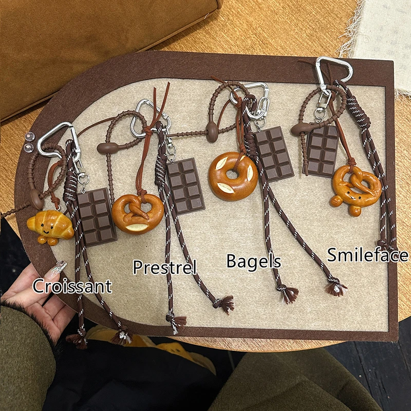 Y2K Original Designed Baseball Keychain Nylon Woven Rope Pendant DIY Trendy Heart Mixed Bag Phone Decor Handmade Women Girl Gift