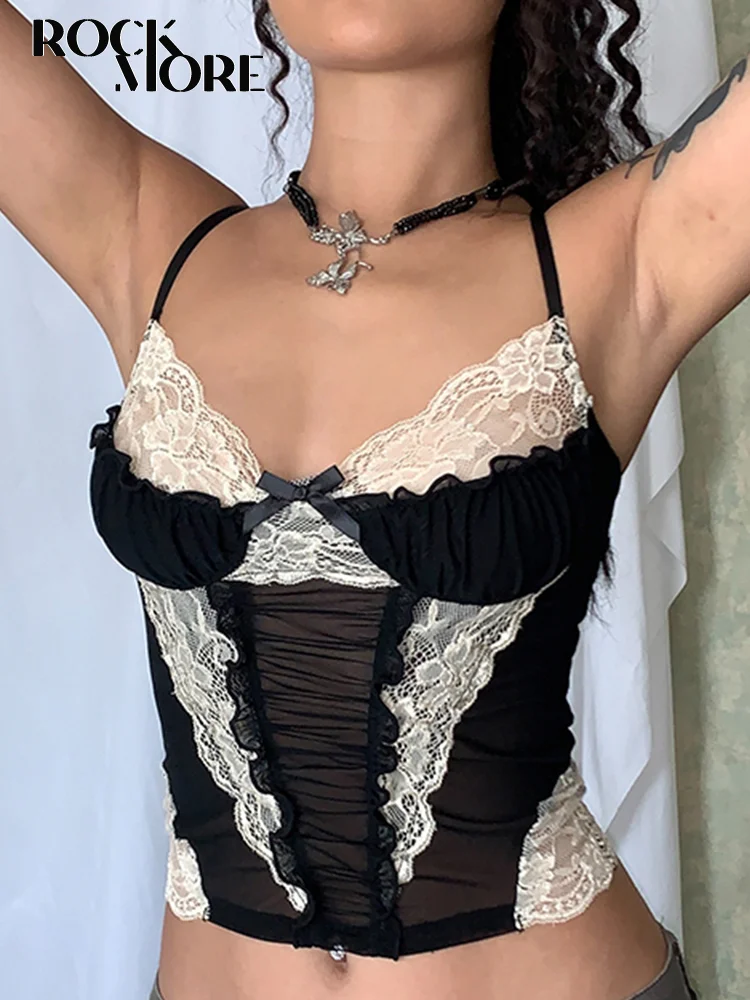 Y2k Vintage Black Lace Bustier Top [S]