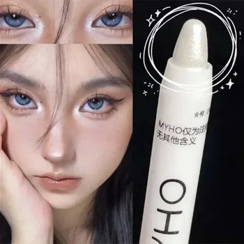 반짝이 하이라이터 펜, 진주 빛 거짓말 누에 연필, 방수 오래 지속되는 브라이트닝 아이 스틱, 화이트 실버 아이 메이크업