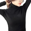 Autumn Turtleneck Long Sleeve T-shirt Women Black Kpop Slim Sexy Japanese Tee Shirt Woman Winter Solid Skinny Vintage Y2K Tops