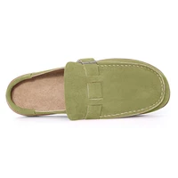 Evshine Sabots de mode pour femmes Pantoufles avec boucle réglable Semelle intérieure souple Mules plates pour hommes Chaussures de plage en daim Pantoufles de maison confortables 4