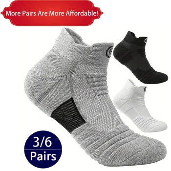 3/6 Pairs Men Football Socks Basketball Sports Thickened Towel Bottom Breathable Men's Short Mid-tube Socks Designer Socks