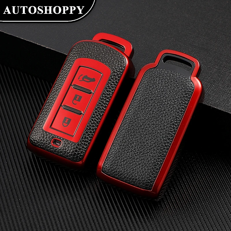 Кожаный чехол для автомобильного ключа для Mitsubishi Outlander 2015 2017 Xpander Triton ASX LANCER Pajero Sport 3 2020G Eclipse Cross L200