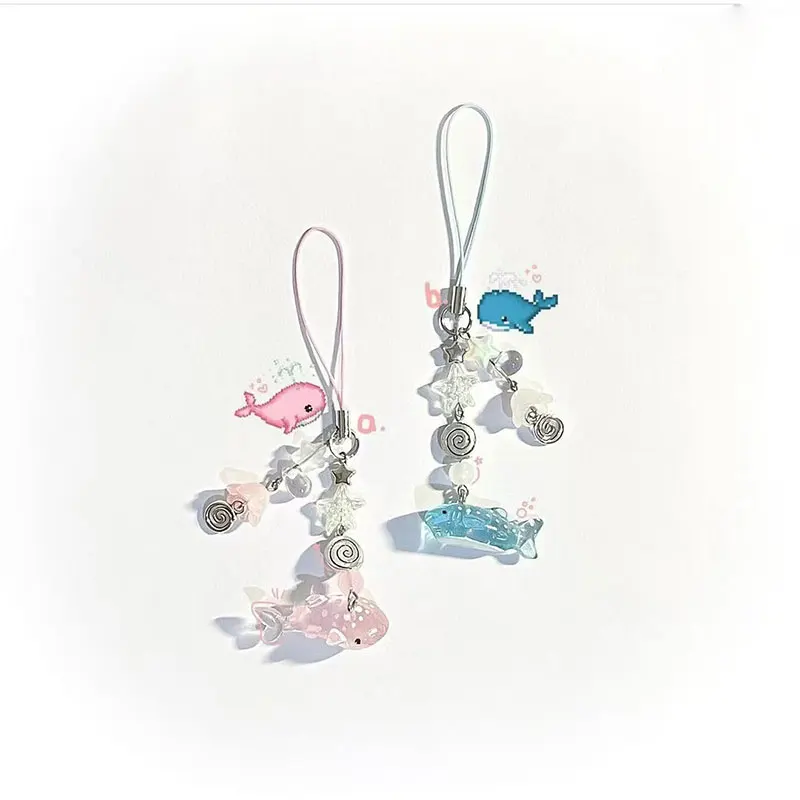 Vibrant Shark Beaded Phone Charm by Cutey's