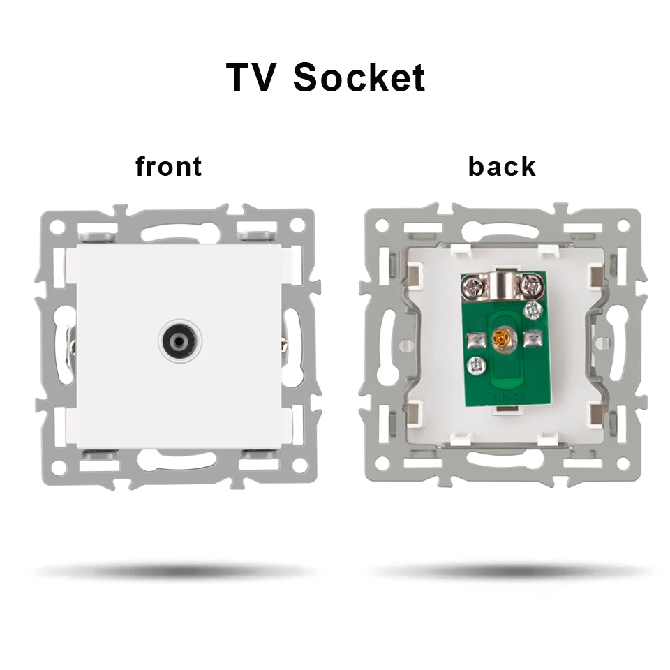 Wall-Mounted Customizable White Glass Panel Power Socket and Switch