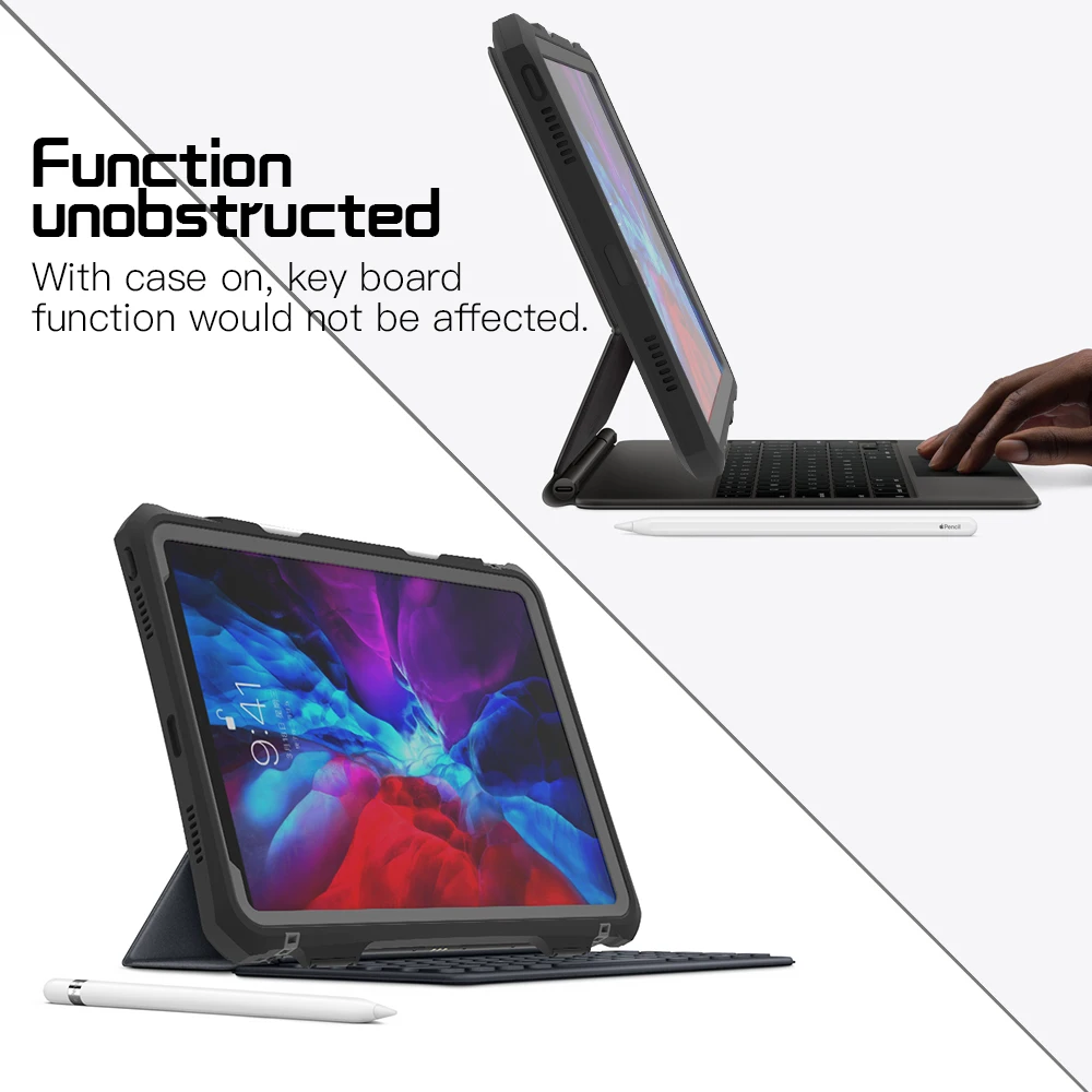 Prova Dip68 Água Case Capa para Apple Ipad ar 10.9 Pro 11 com Protetor de Tela Titular Lápis Resistente à Água Case Kickstand Ip68 à - Imagem 4