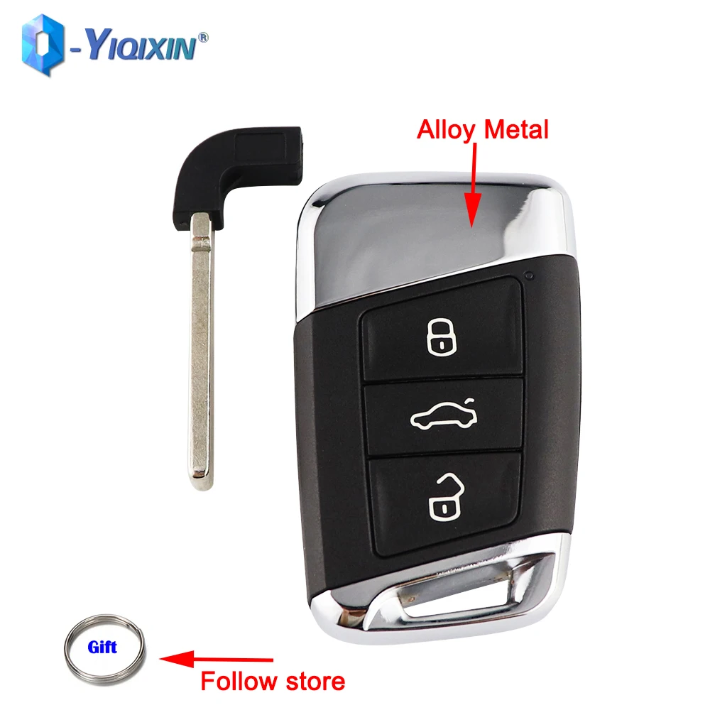 YIQIXIN 3 Button Remote Car Key Shell Case For Volkswagen VW Passat VAG B8 Magotan B5 Skoda A7 Variant Insert Blade High Quality yiqixin ews system car remote control key for old bmw mini cooper s r50 r53 2005 2006 2007 fob shell 315 433mhz hu92 uncut blade