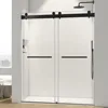 56-60" W x 76" H Double Sliding Frameless Shower Doors, Glass Door with 3/8" (10mm) Clear SGCC Tempered Glass, Shower Doors 1