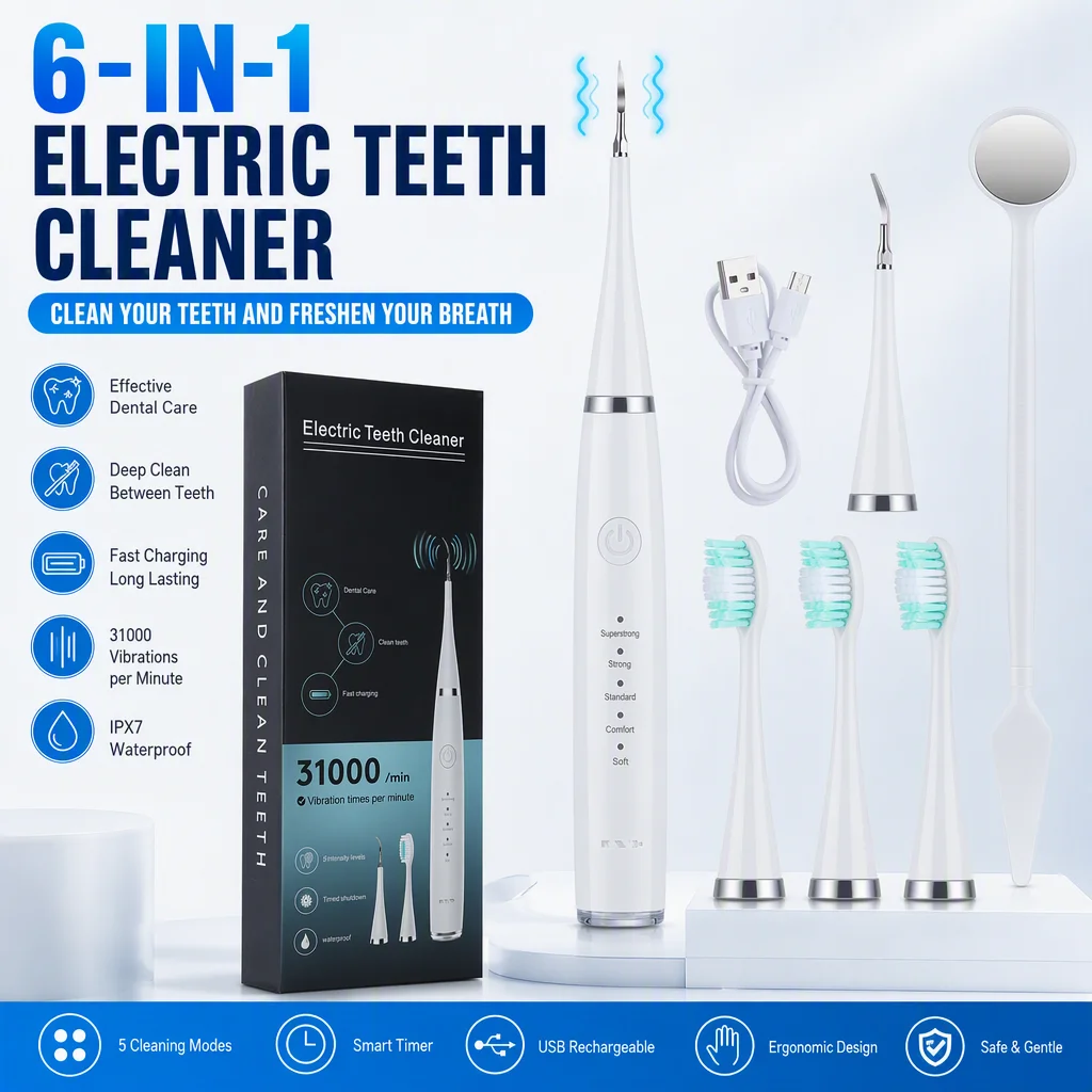 Sonic Electric Toothbrush and Teeth Whitening Kit
