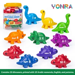 Dinosaur-Themed Montessori Counting & Development Toy Set with Storage Bucket (Digital Style)