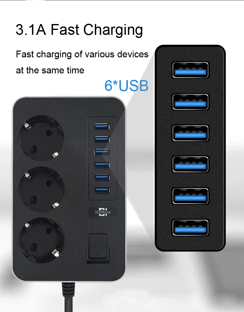 Tomada Elétrica com Portas USB, Filtro de
