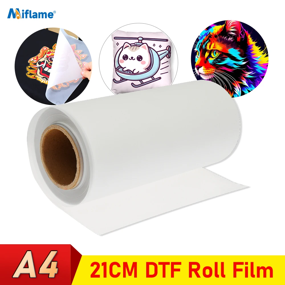 

21CM*100M DTF Film 8.5 Inch DTF PET Film Roll Direct Transfer Film on T Shirts Textile Transfer Printing Paper For DTF Printer