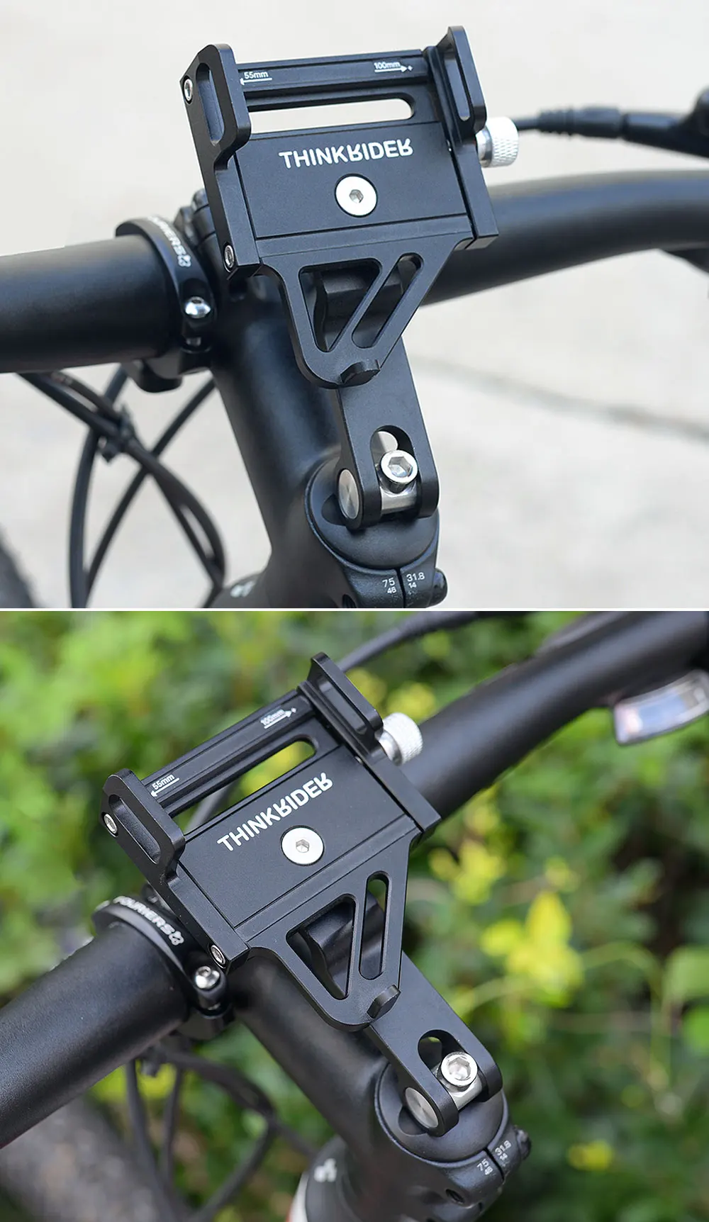 Think rider Telefon halter Motorrad Elektro fahrrad Smartphone CNC Aluminium legierung Halterung fünf Krallen mechanische Fahrrad halter – Detail 13