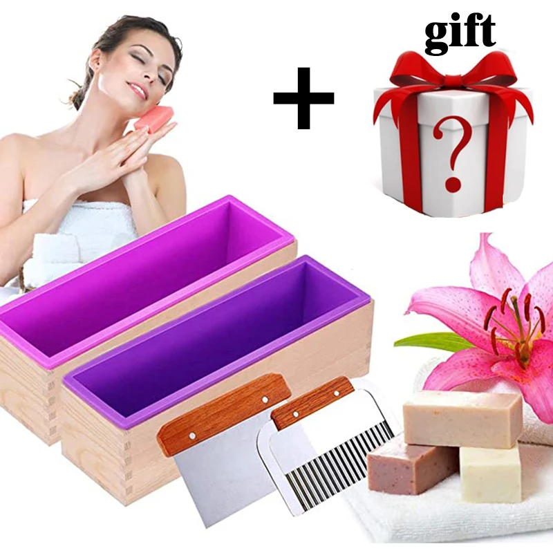 Silicone Soap Molds Kit Flexible Rectangular Loaf Wood Box Cutter DIY Tool For CP And MP Making Supplies silicone mold soap molds soap cutter