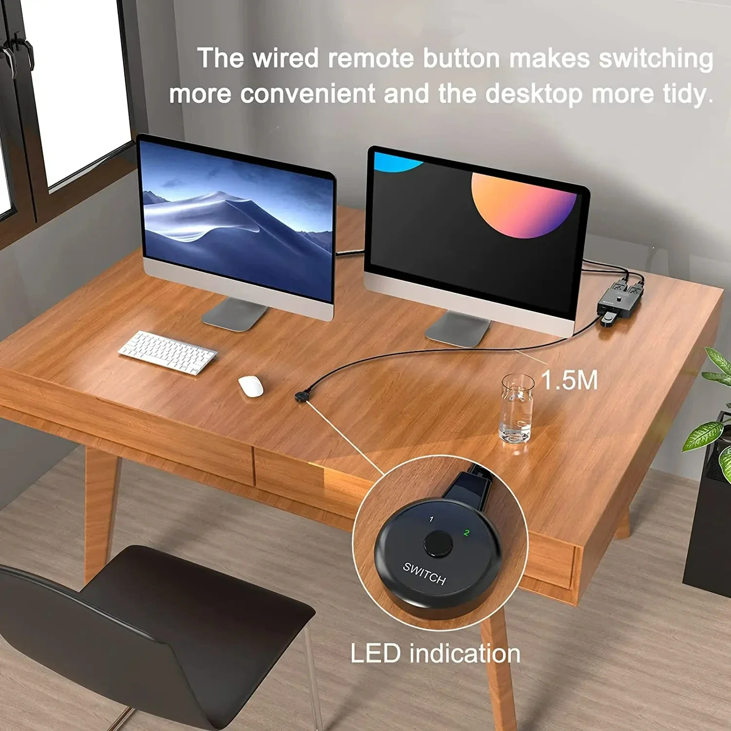 KCEVE USB 3.0 Switch Selector,Bi-Directional USB Switch 2 in 1 Out / 1 in 2 Out,USB Switcher for 2 Computer Share Keyboard Mouse 3