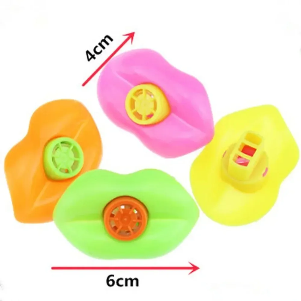 10Pcs 플라스틱 립 휘파람 어린이 생일 장식 파티 용품 어린이를위한 소음 발생기 야외 캠핑 장비 도구