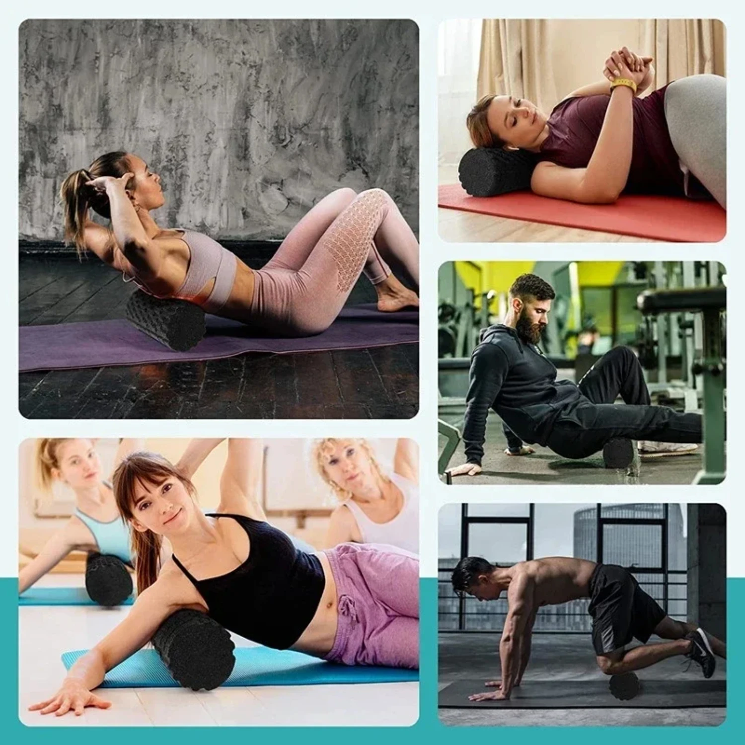 Enhanced Premium High Density Ultimate Muscle Relief Foam Roller-Superior Comfort and Durability-Ideal 33cm Roller for Inten