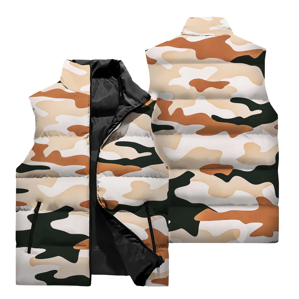 Chaleco sin mangas para hombre, cálido y resistente al viento, con estampado exquisito en 3D, para deportes al aire libre, fitness, ciclismo