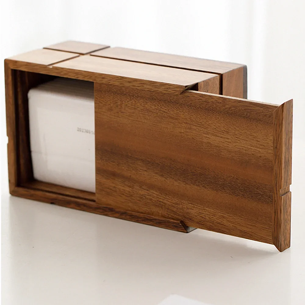 Black Walnut Tissue Dispenser Box Wooden Dining Table Paper Container Living Room Ornaments Tissue Paper Storage Box 3