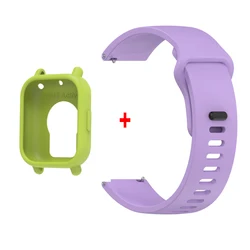 Silicone TPU Case and Band Set for Sports Wristbands and Watches (Lime Purple)