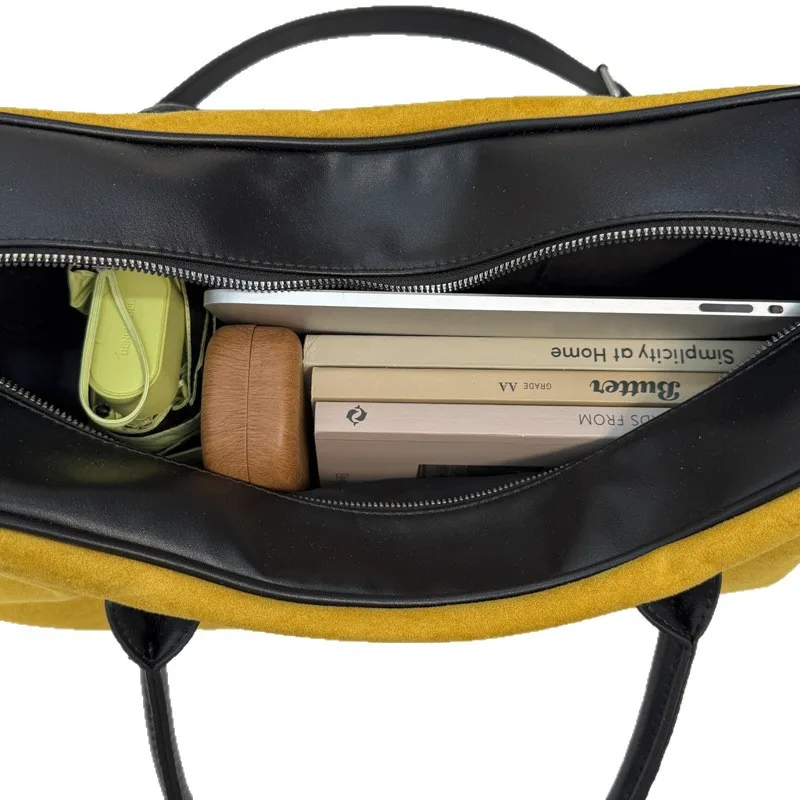Faux Suede Solid Color High Quality Fashionable Versatile Handbag 2025 Women's Product Hot Selling Large Capacity Shoulder Bag